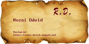 Rozsi Dávid névjegykártya